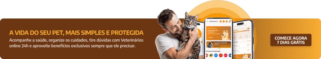 89,3% dos tutores que utilizam teleorientação dizem que se sentem mais bem informados. 1 BANNER 7 DIAS COMECE GRATIS homem com gato2 1